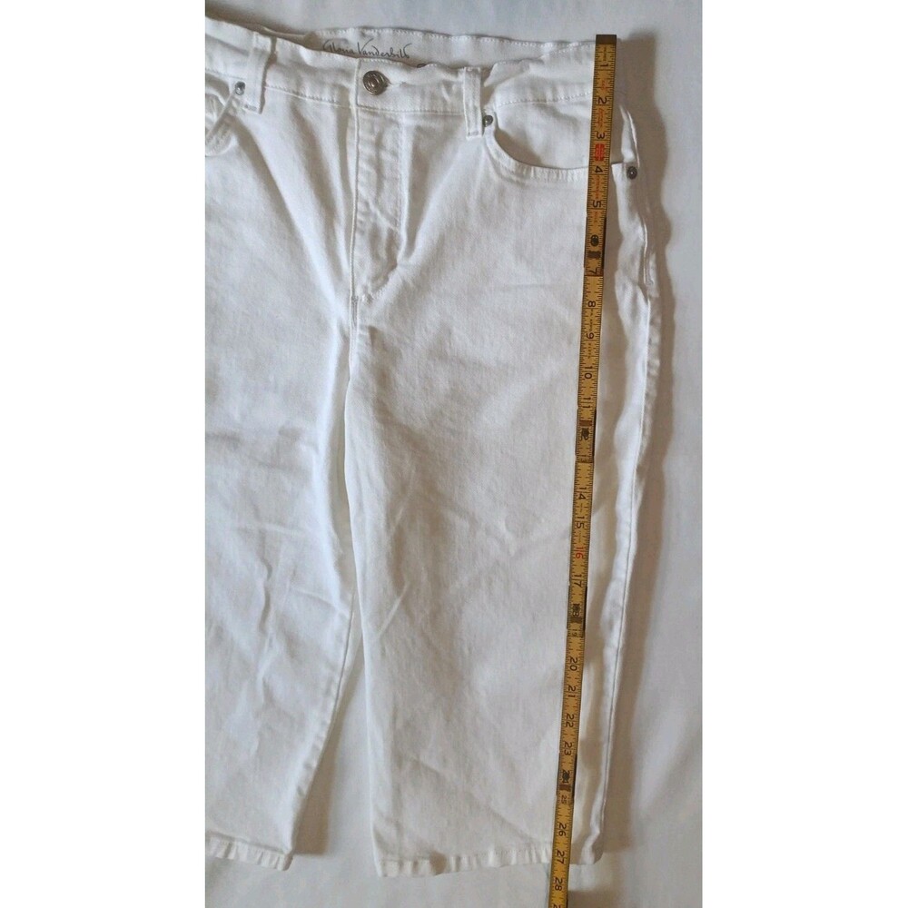 Gloria Vanderbilt Amanda Slimming White Capri Jeans Women Sz 12 - Picture 9 of 14
